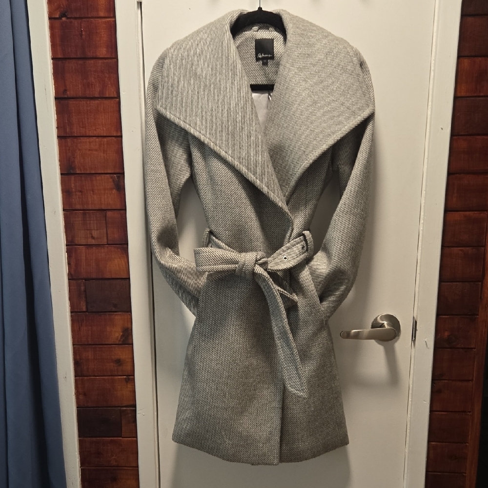 Reitmans Light Gray Belted Wrap Trench Coat